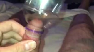 Big hard hairy cock cum in very small bottle