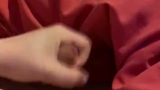 Wanking my hard dick making moaning noises