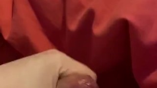 Wanking my hard dick making moaning noises