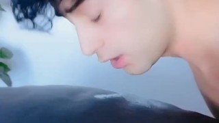 Twink has yummy breakfast - Own cum eating