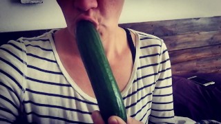 BJ on cucmber....just a quick preview of what I can do with a proper cock
