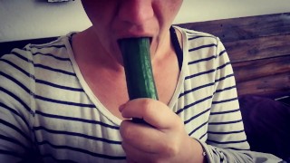 BJ on cucmber....just a quick preview of what I can do with a proper cock