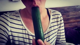 BJ on cucmber....just a quick preview of what I can do with a proper cock