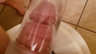 Edging with New Penis Pump with Masturbation Sleeve Toy, Amazing Sucking! 