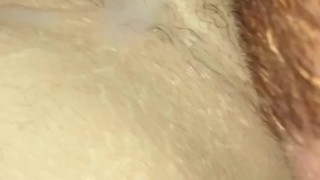 MILF makes me CUM all over her hairy pussy so I can have a Creamy dessert.
