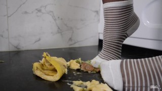 Mistress legs fruit food crush