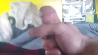 Morning wood play w/cumshot