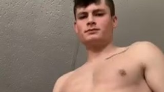 Straight guy Solo jerking off above you POV dirty