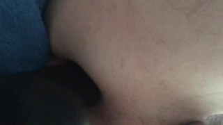 Playing with BIG BLACK dildo in my wet man pussy. A lot of MOANING! Gay!
