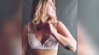 Plus size model dancing 