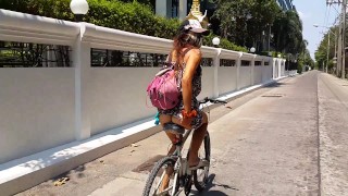 BIKING Public FLASHING # NO PANTIES during Quarantine