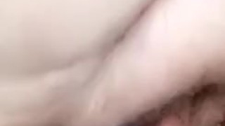 Pounding my thick pussy with glass dildo