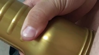 Before shower at a truck stop, I filled my Fleshlight with cum