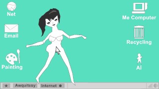 Sexy Goth AI Squirts & Jumps Multiple times Masturbates W Pointer 720p