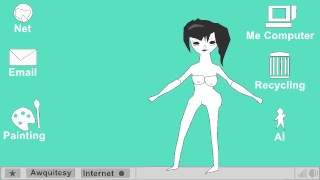 Sexy Goth AI Squirts & Jumps Multiple times Masturbates W Pointer 720p