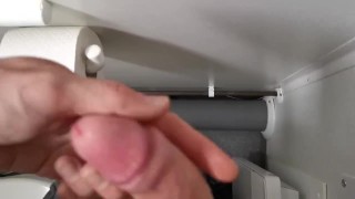 Horny Boy masturbates in public toilet