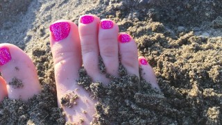 Toes in the Sand at the Beach