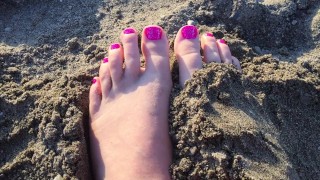 Toes in the Sand at the Beach