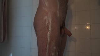 PrinceGerry washing his cock and balls in the shower