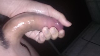 Wanking Big Wet Cock till Cum with Handsfree