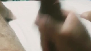 Amateur husband sent me a massive cumshot video from hotel