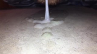 Quickie Masterbation session leads to a huge cum load that I taste 