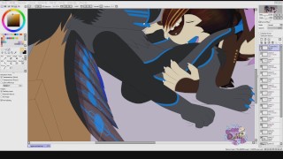 Gojira and Bat Blowjob - Speedpaint (Commission)