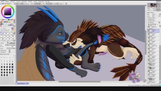 Gojira and Bat Blowjob - Speedpaint (Commission)