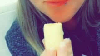 Banana Fun - Sucking, Pussy Fucking and Messy Eating