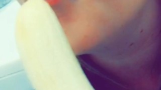 Banana Fun - Sucking, Pussy Fucking and Messy Eating