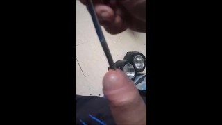 Spooning my cock on a dare
