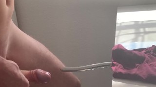 Deep sounding and stretching peehole urethral teen
