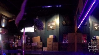 Quality time in a gentlemen's club, horny stripper bets lap dance and plays