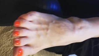 Lick my feet and spit, slave!