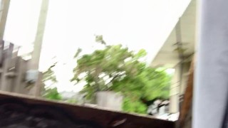 BBW Pissing in Public & Exposing Nasty Gaping Pussy [cars driving by!]