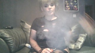 Just looking sexy, listening to metal and blowing clouds