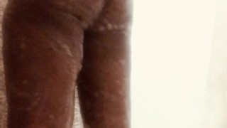 Black ebony shaking her wet soapy ass in shower