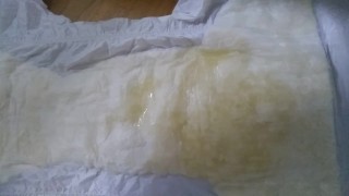 Pissing my used diaper