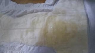 Pissing my used diaper