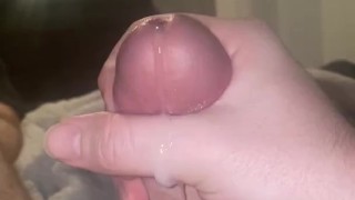 white cock gets cum everywhere
