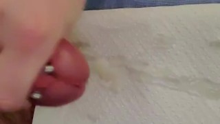Pierced solo cum shot