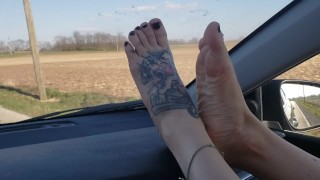 Quarantine free friday! Feet on the dash while driving!