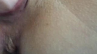 Making my pussy super wet with huge natural dildo