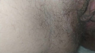 Best close-up pussy stuffing with huge creampie! No birth control