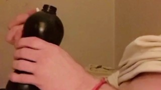 Toy play with fantastic creamy vocal cumshot with grunting/moaning 