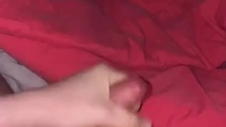 Messing around with my hard cock with big cumshot at the end