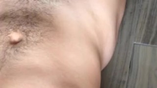 Teen cum while moaning and get cover in cum