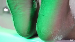 Colored wet nylon soles and toes trailer