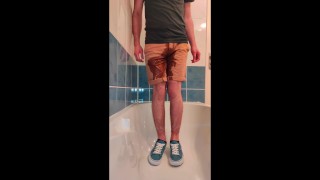 PISSING MY SHORTS AND BLUE VANS BEFORE TAKING A SHOWER