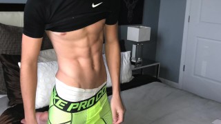 18 year old highschool jock having fun flashing his dick at the beach.
